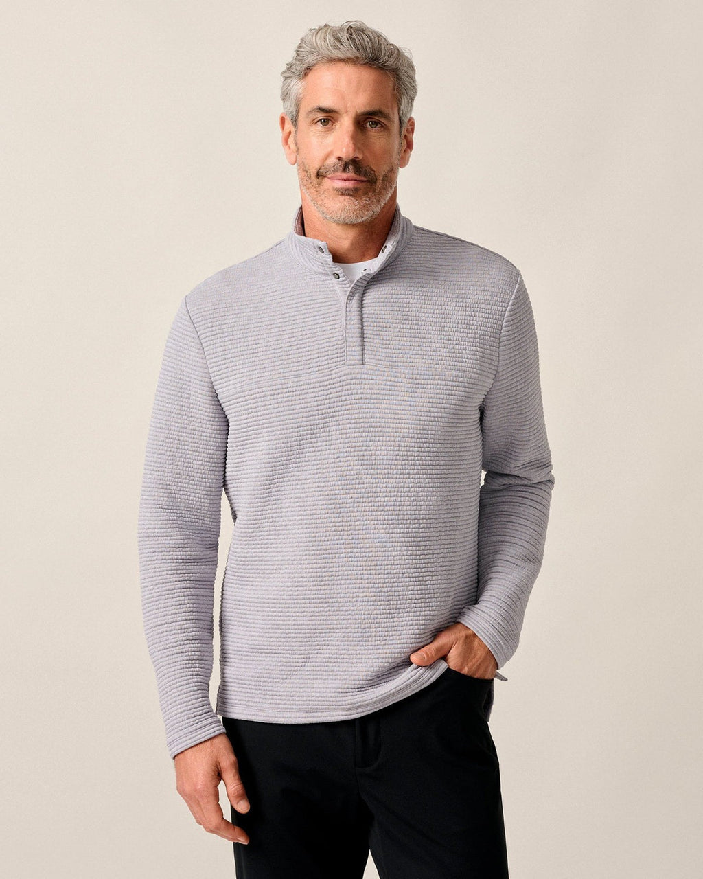 Johnnie-O Benjy Heathered Henley Pullover
