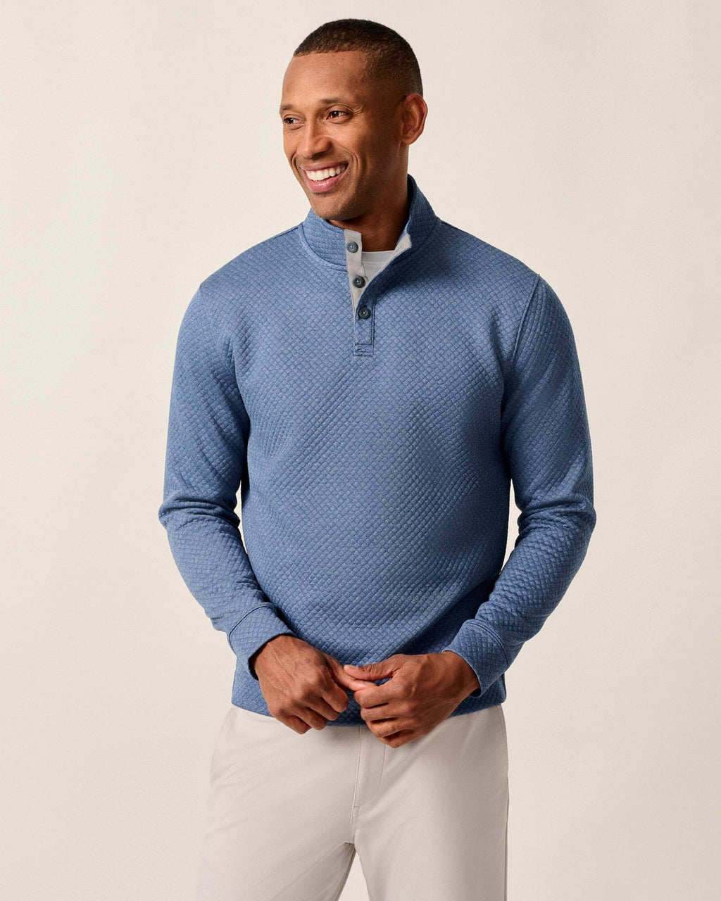 Johnnie-O Rockwells Diamond-Quilted Henley Pullover
