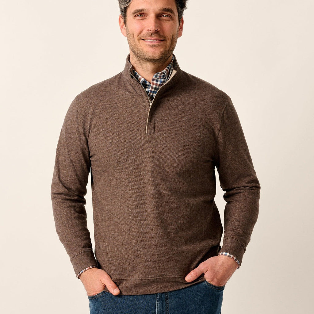 Johnnie-O Rubin Herringbone Cashmere Blend 1/4 Zip Pullover