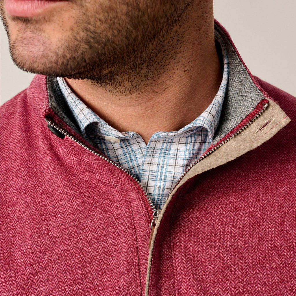Johnnie-O Rubin Herringbone Cashmere Blend 1/4 Zip Pullover
