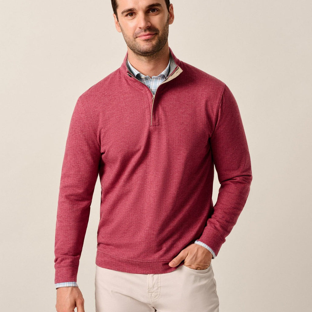 Johnnie-O Rubin Herringbone Cashmere Blend 1/4 Zip Pullover