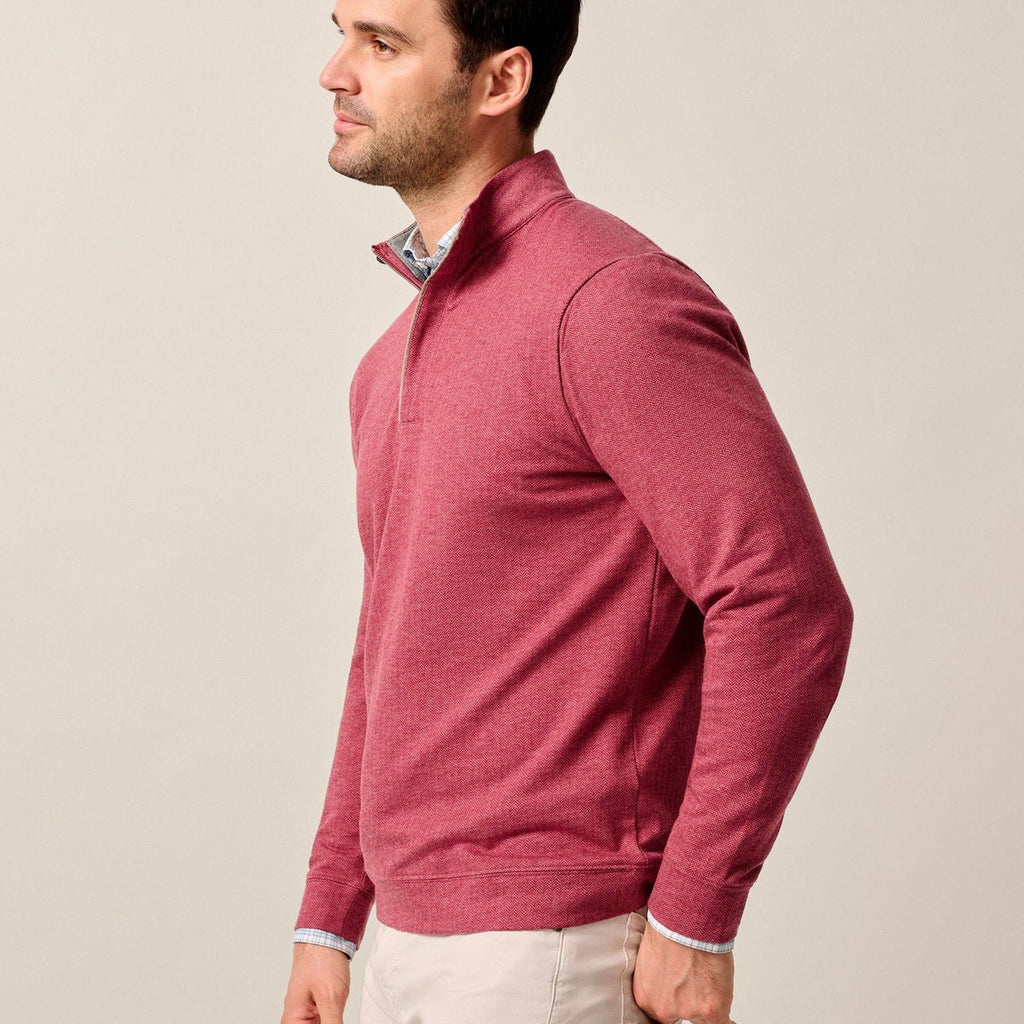 Johnnie-O Rubin Herringbone Cashmere Blend 1/4 Zip Pullover