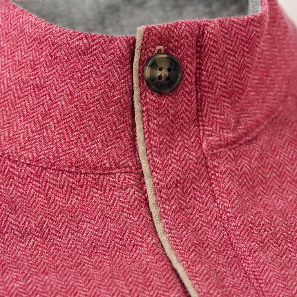 Johnnie-O Rubin Herringbone Cashmere Blend 1/4 Zip Pullover