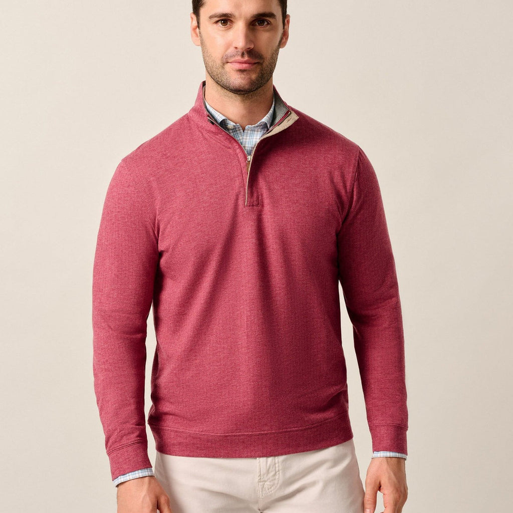 Johnnie-O Rubin Herringbone Cashmere Blend 1/4 Zip Pullover