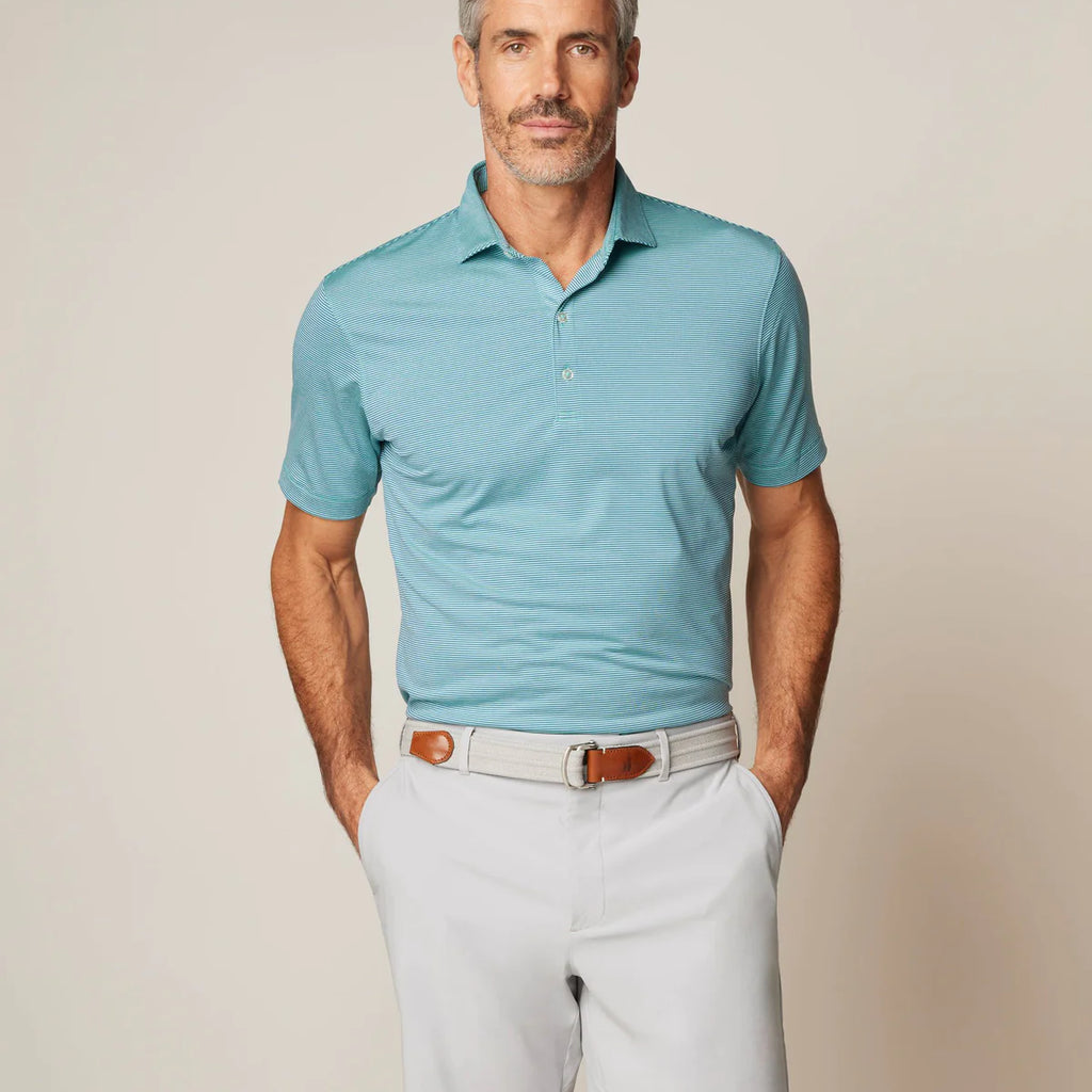 Johnnie-O Lyndonn Striped Jersey Performance Polo