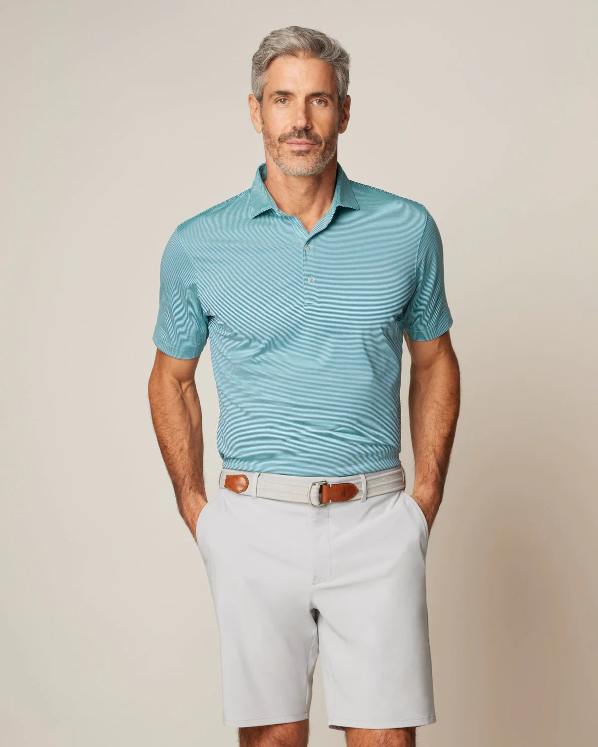 Johnnie-O Lyndonn Striped Jersey Performance Polo