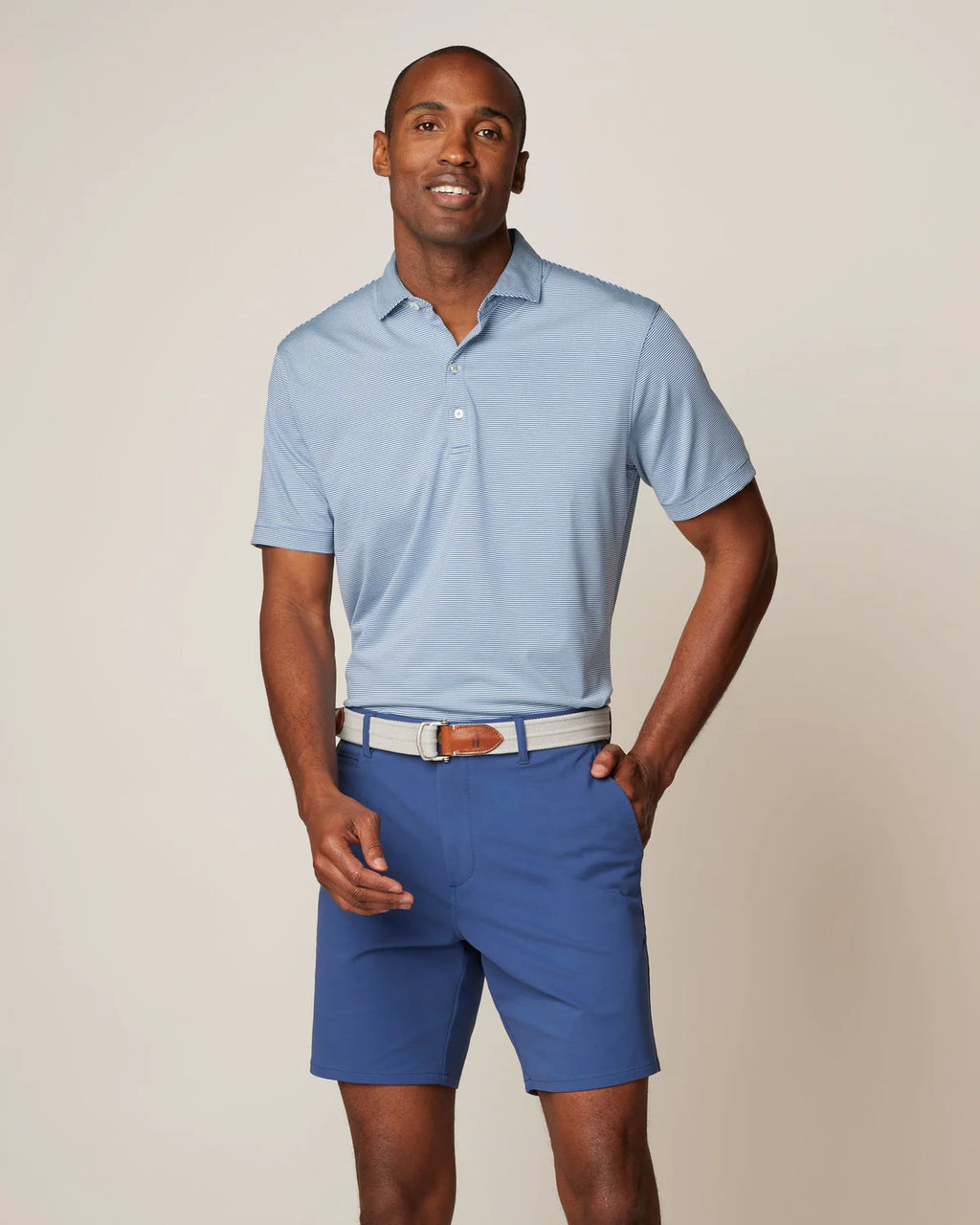 Johnnie-O Lyndonn Striped Jersey Performance Polo
