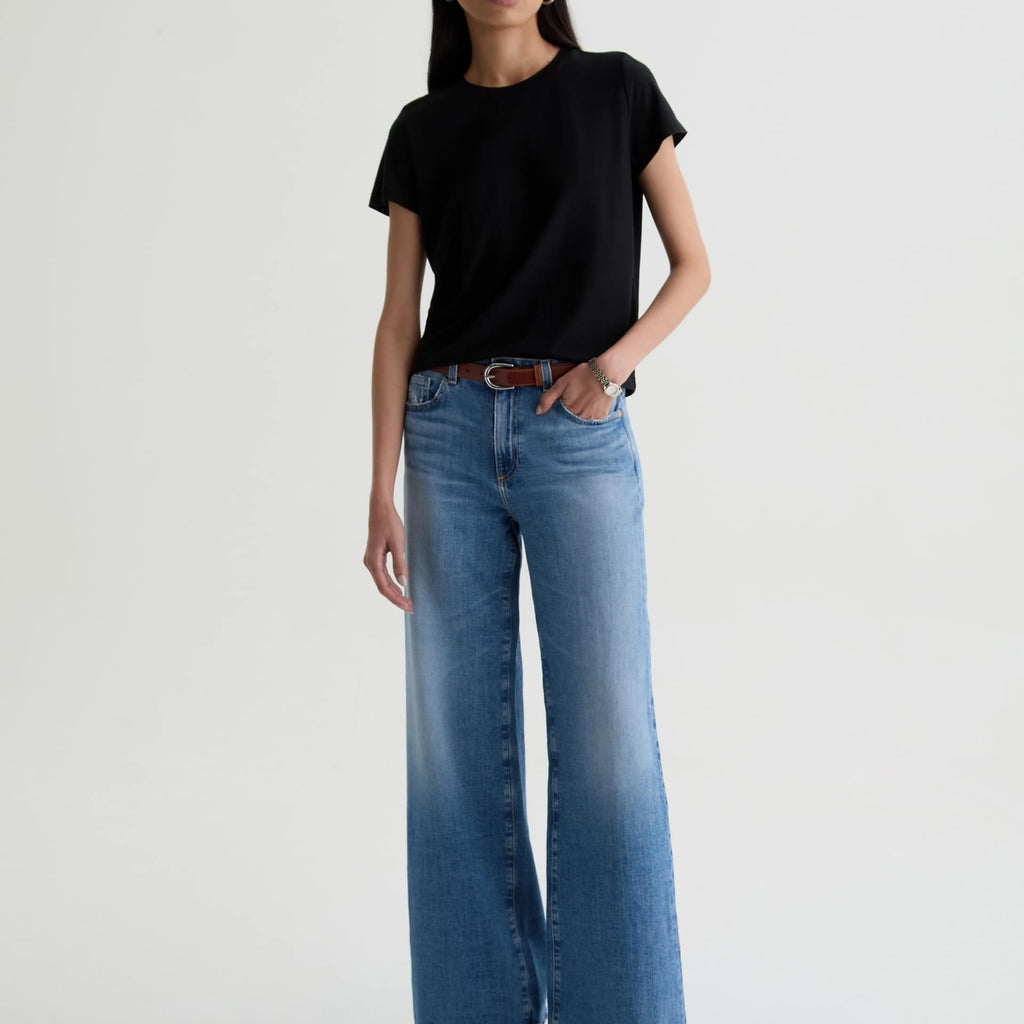 AG Saige Wide Leg Mid-Rise Fit Jeans