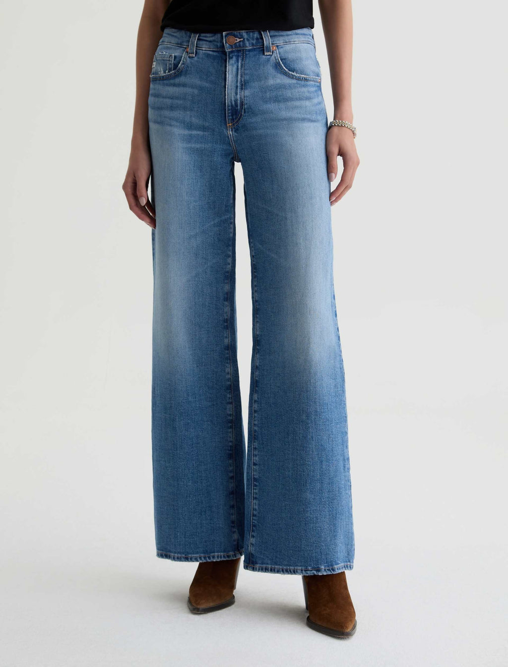AG Saige Wide Leg Mid-Rise Fit Jeans