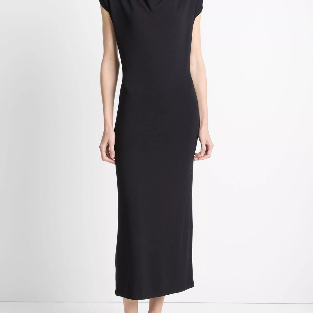 Vince Jersey Draped Cowl-Neck Dress