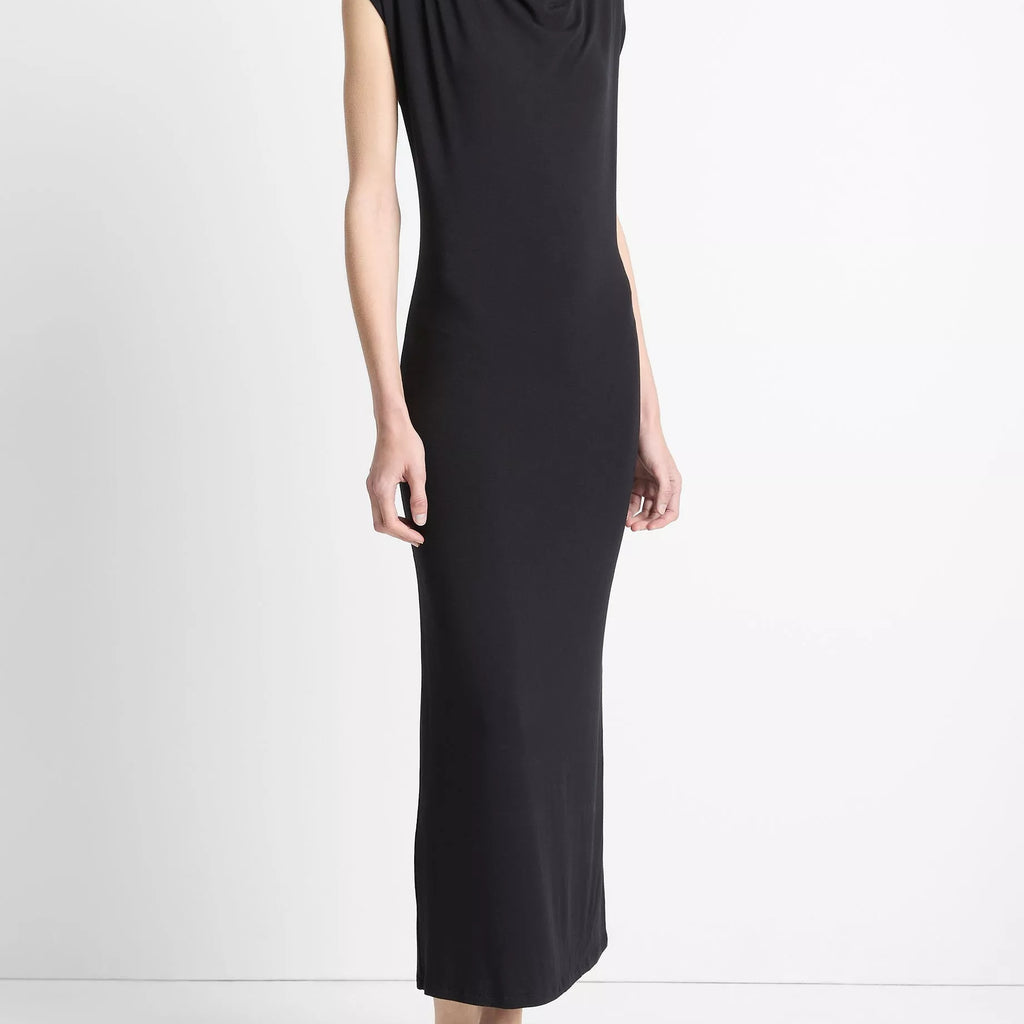 Vince Jersey Draped Cowl-Neck Dress
