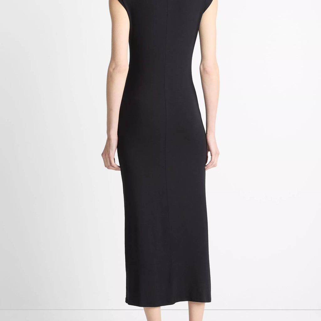 Vince Jersey Draped Cowl-Neck Dress