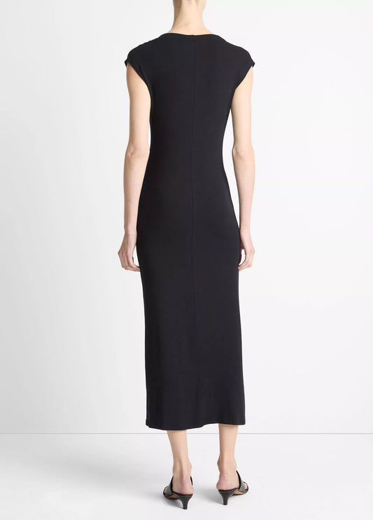 Vince Jersey Draped Cowl-Neck Dress