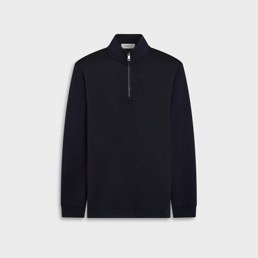 Bugatchi Soft Touch™ Geometric Jacquard Quarter-Zip
