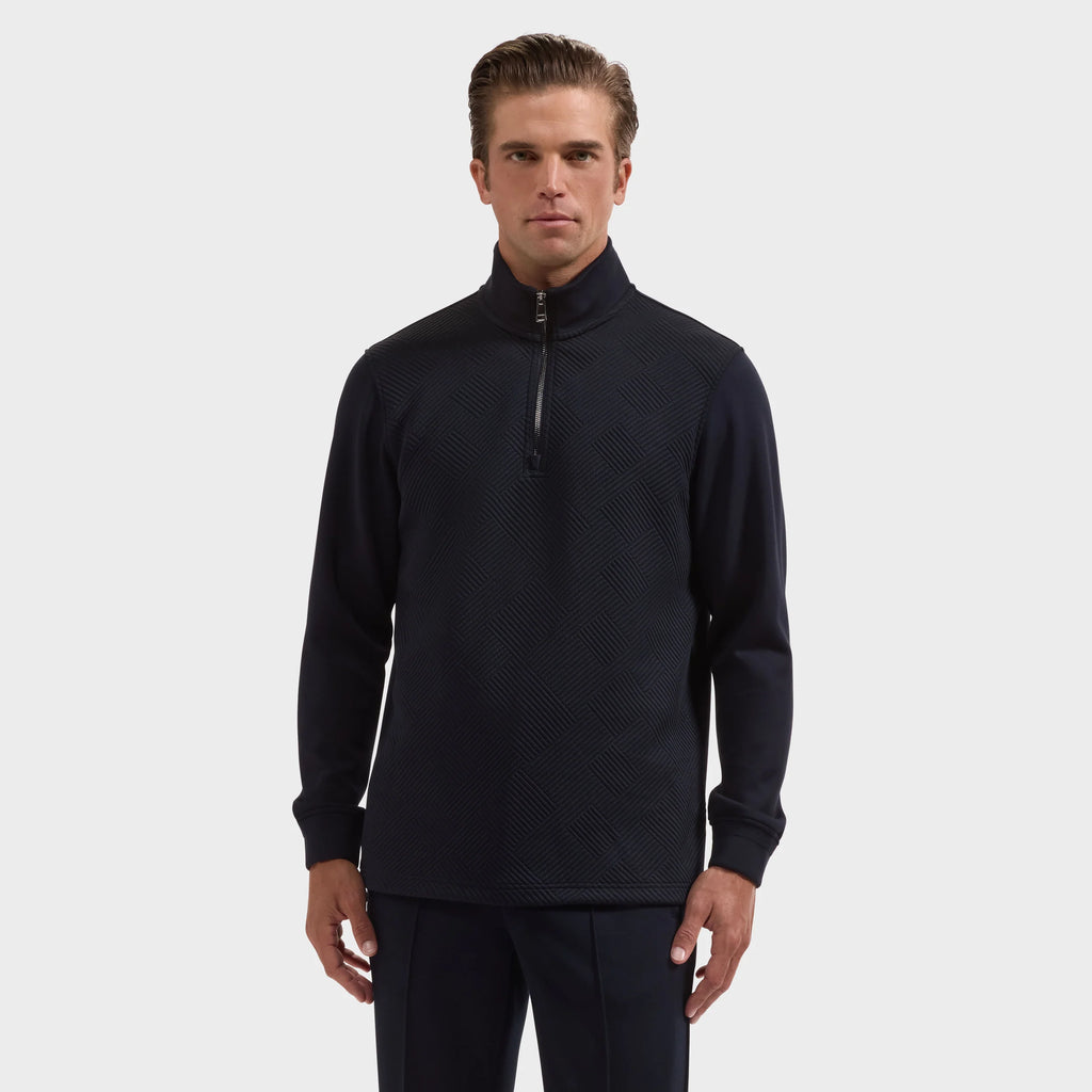 Bugatchi Soft Touch™ Geometric Jacquard Quarter-Zip