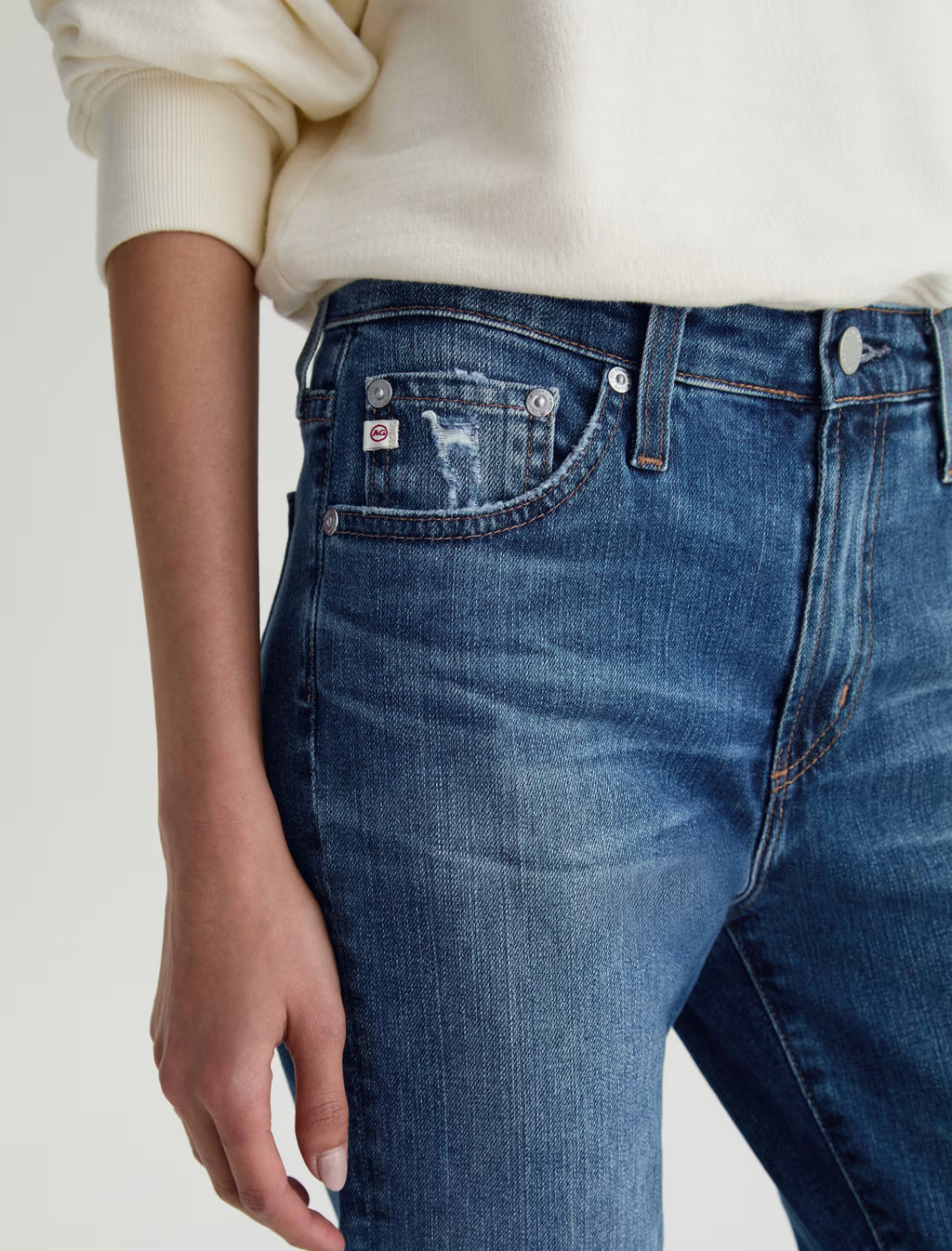 AG Mari Crop Mid-Rise Slim Straight Jean
