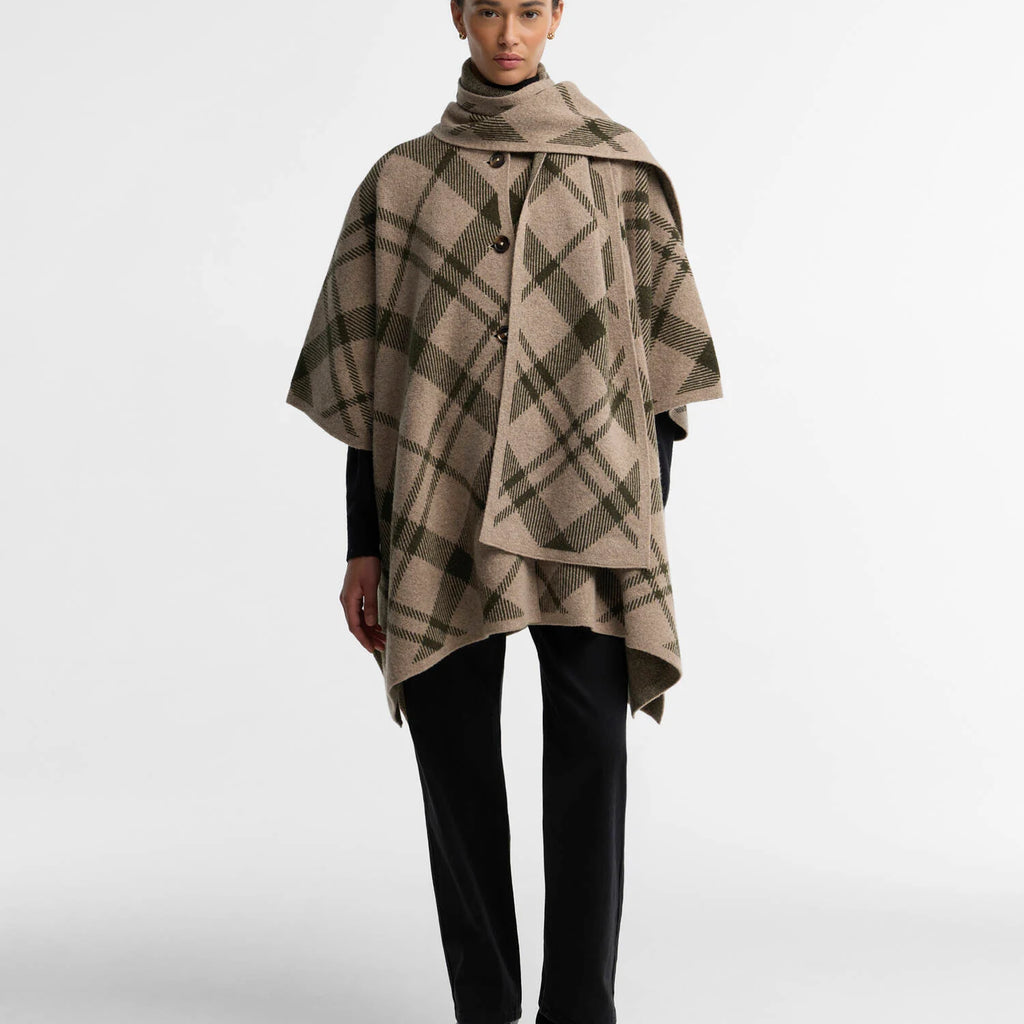 Barbour Vienna Tartan Wool-Blend Cape