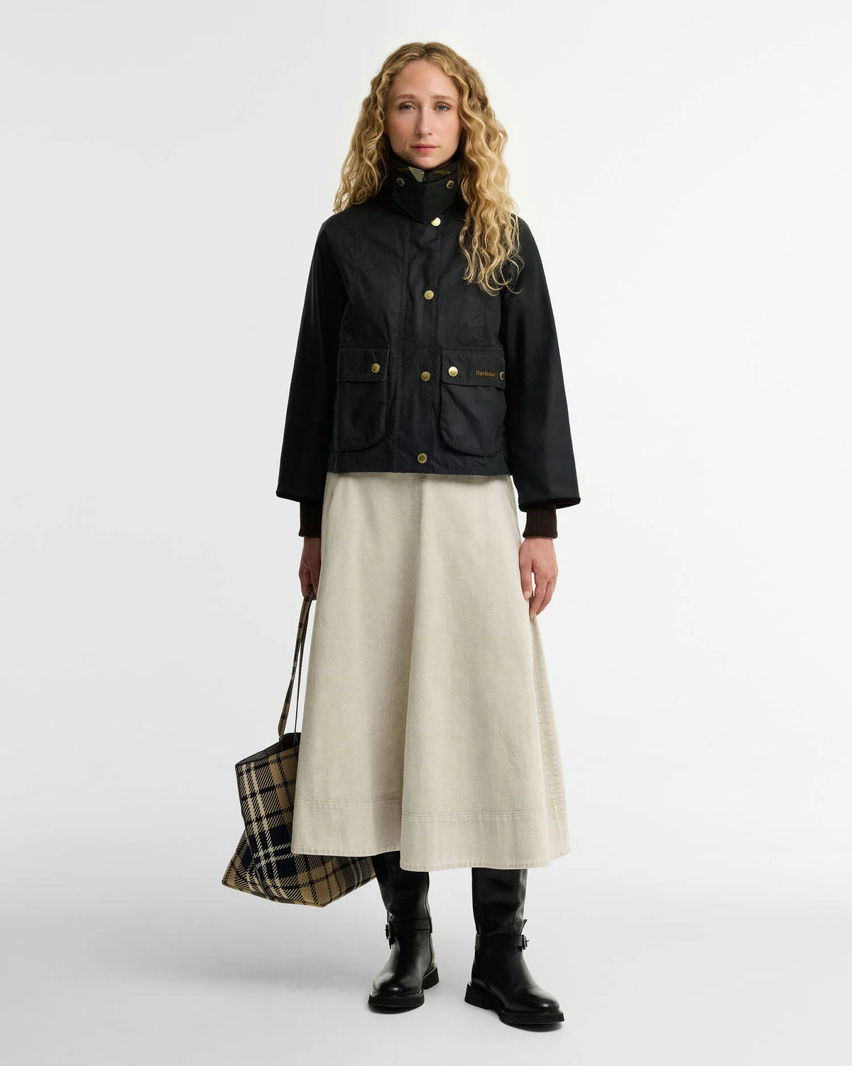 Barbour Cropped Beadnell Waxed Jacket