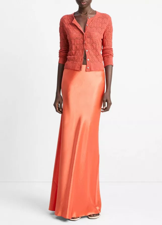 Vince Lace-Stitch Cotton Cardigan