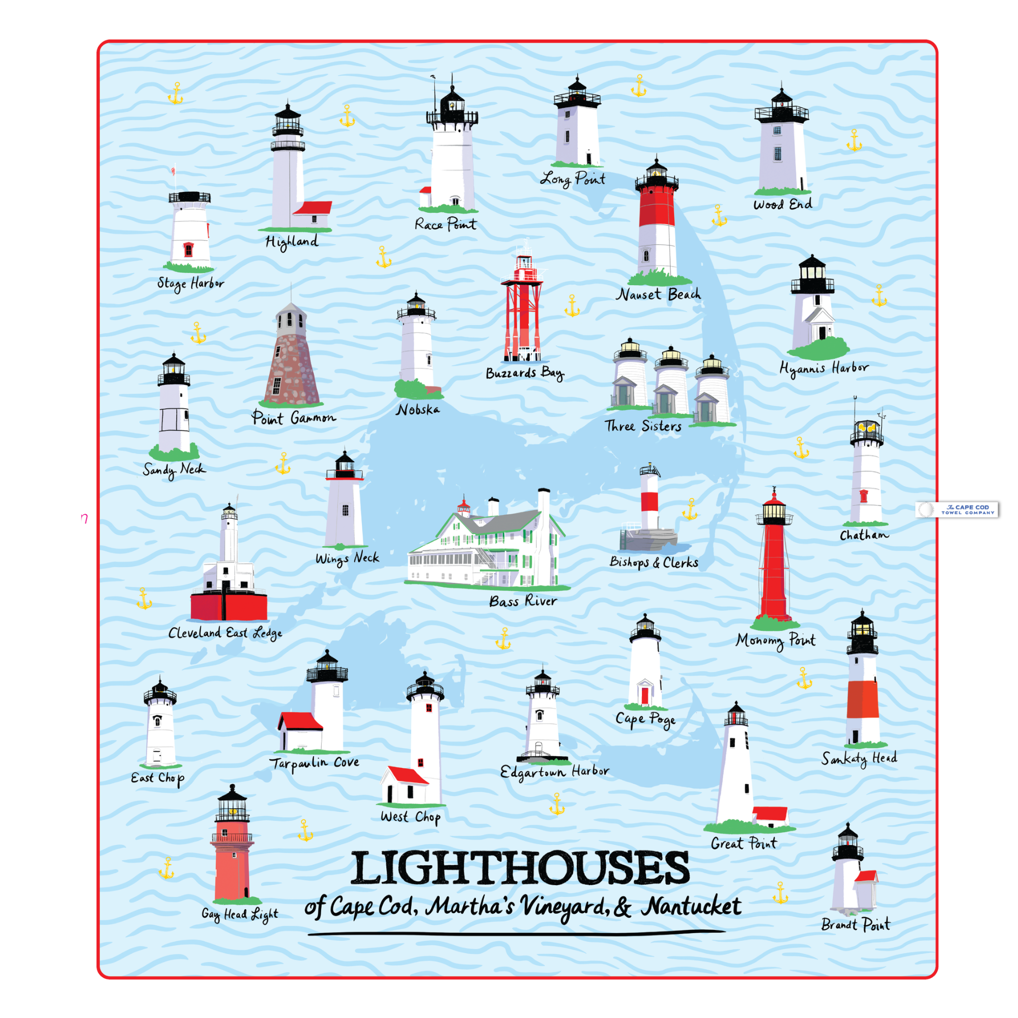 The Cape Cod Towel Company Lighthouse of Cape Cod Beach Blanket