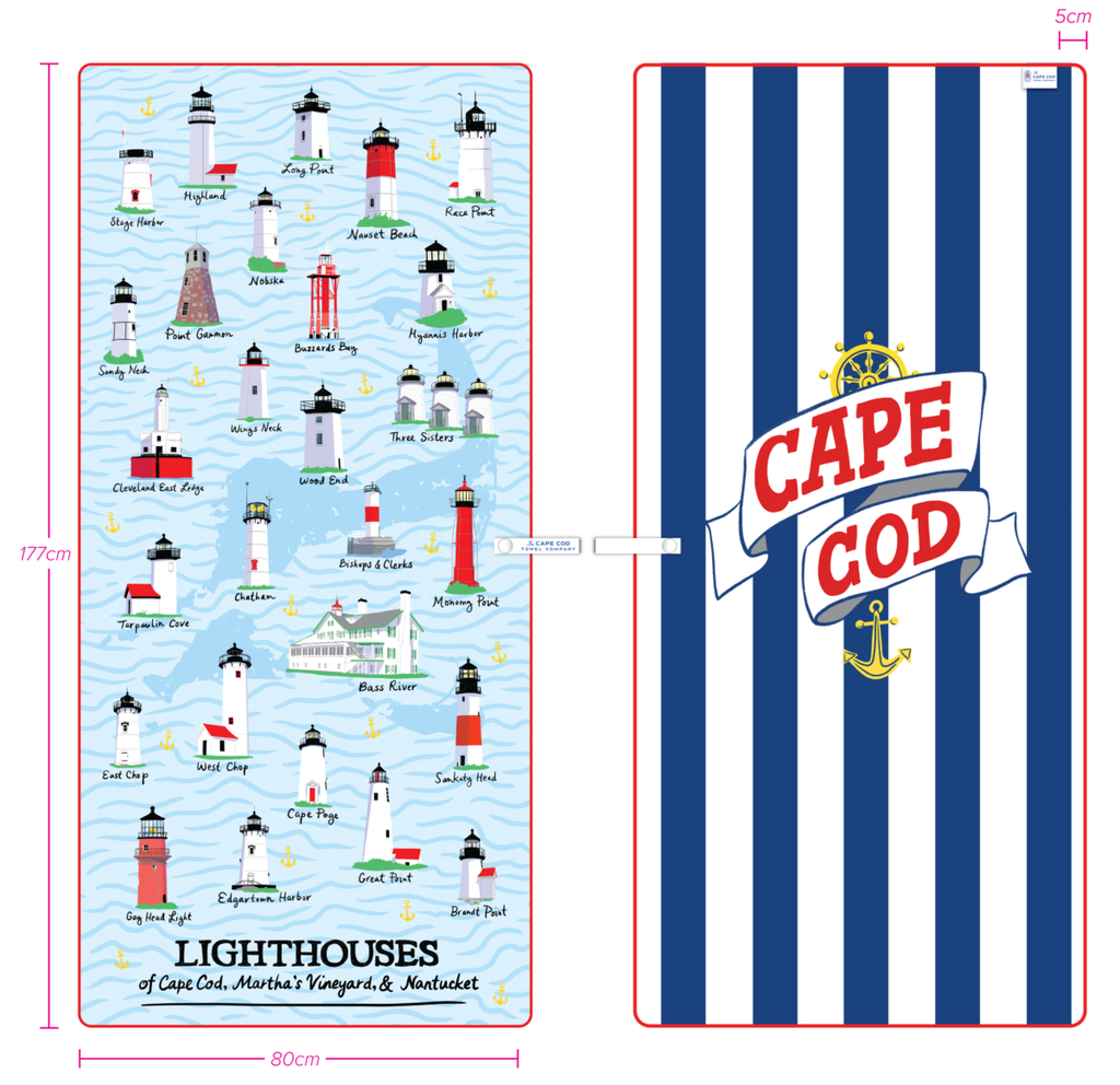 The Cape Cod Towel Company Lighthouse of Cape Cod Beach Towel