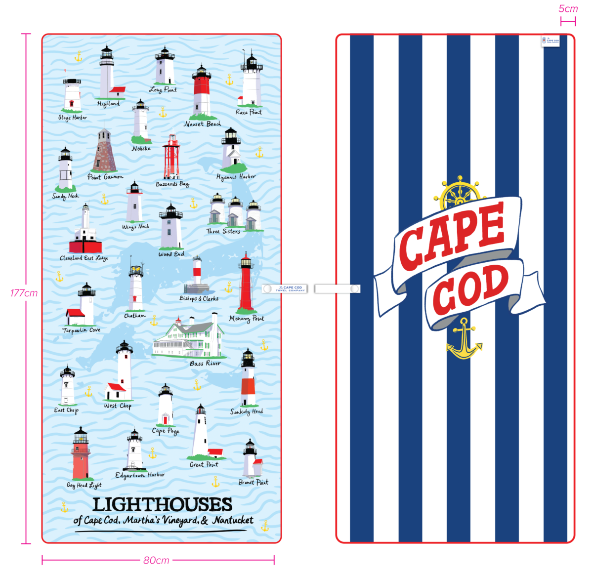 The Cape Cod Towel Company Lighthouse of Cape Cod Beach Towel