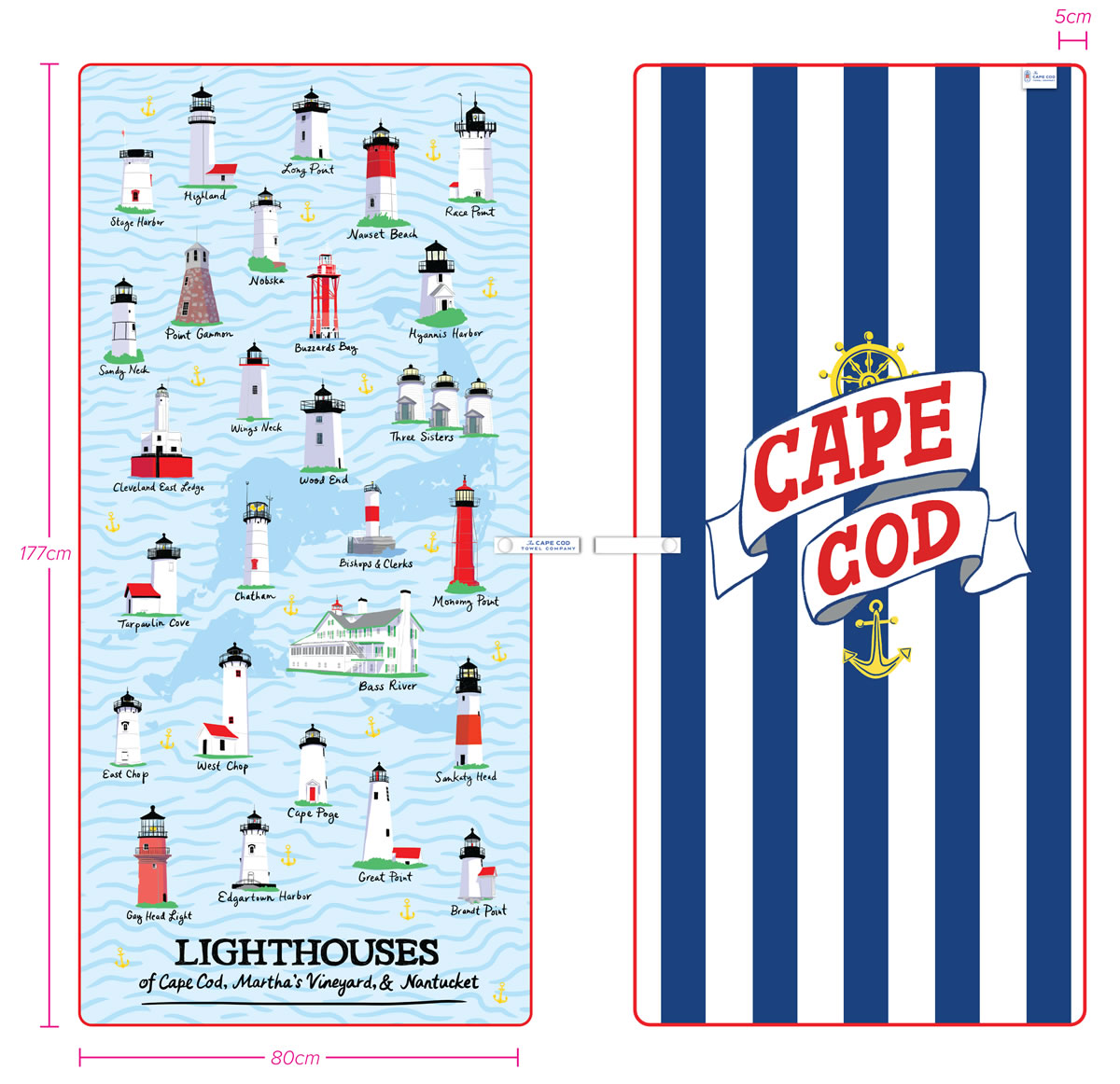 The Cape Cod Towel Company Lighthouse of Cape Cod Beach Towel