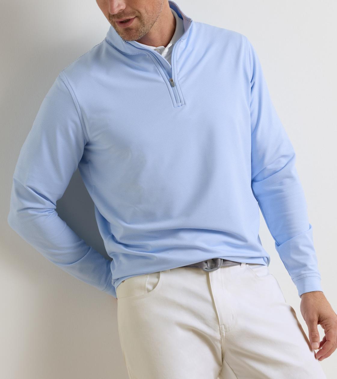 Peter Millar Perth Sugar Stripe Performance Quarter-Zip