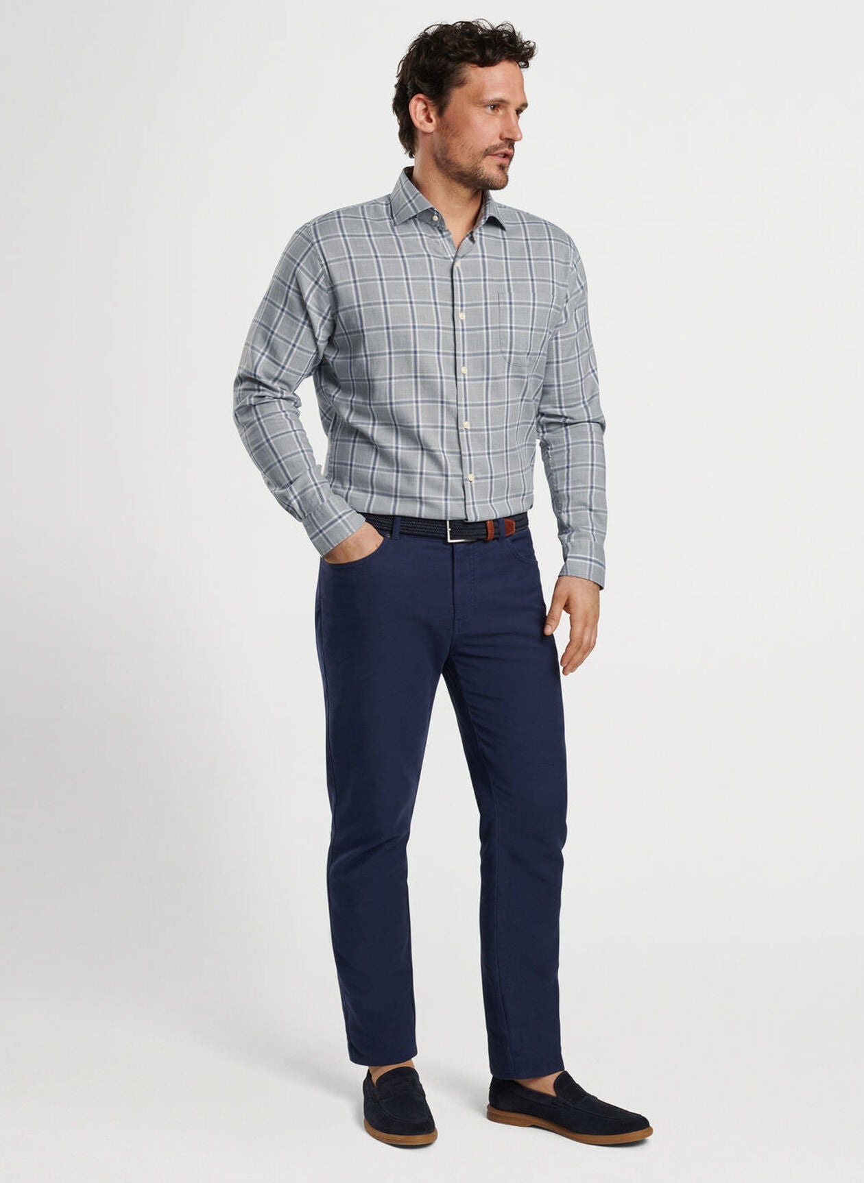 Peter Millar Vernon Flannelite Cotton-Stretch Sport Shirt