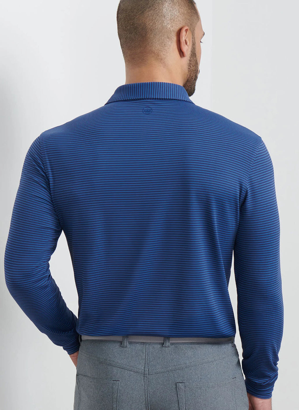 Peter Millar Lyons Stripe Performance Jersey Long-Sleeve Polo
