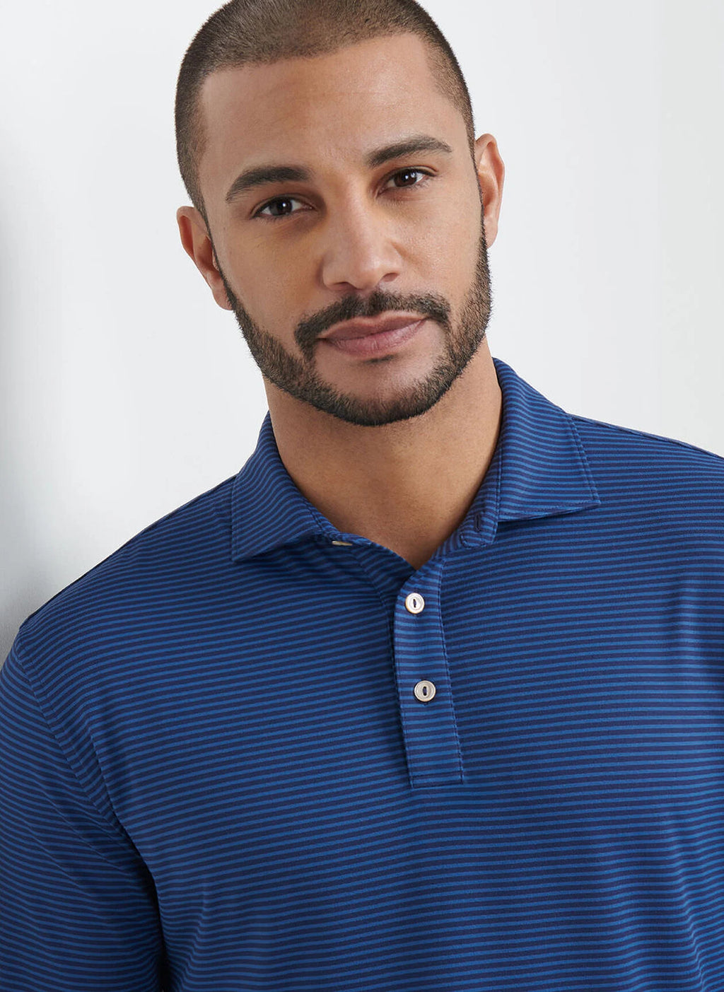 Peter Millar Lyons Stripe Performance Jersey Long-Sleeve Polo