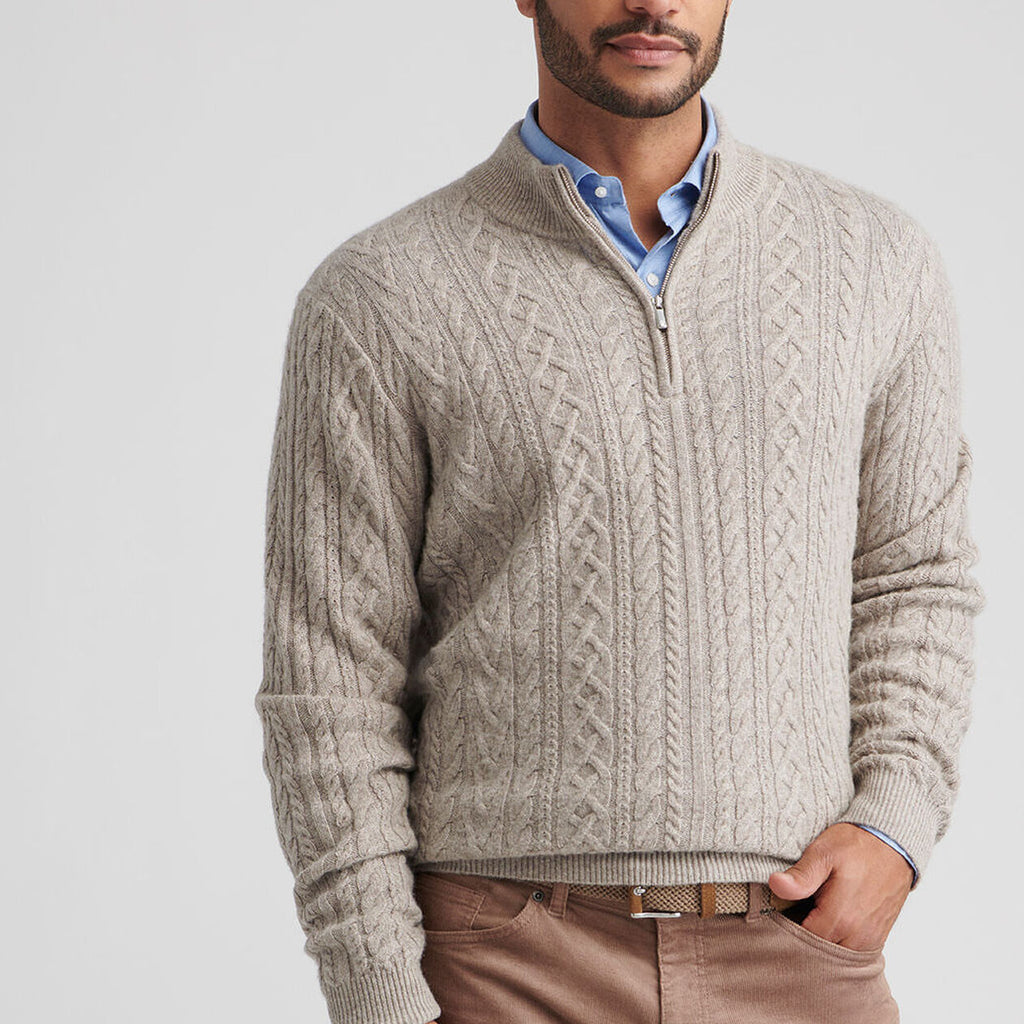 Peter Millar Crescent Ridge Cable Quarter-Zip Sweater
