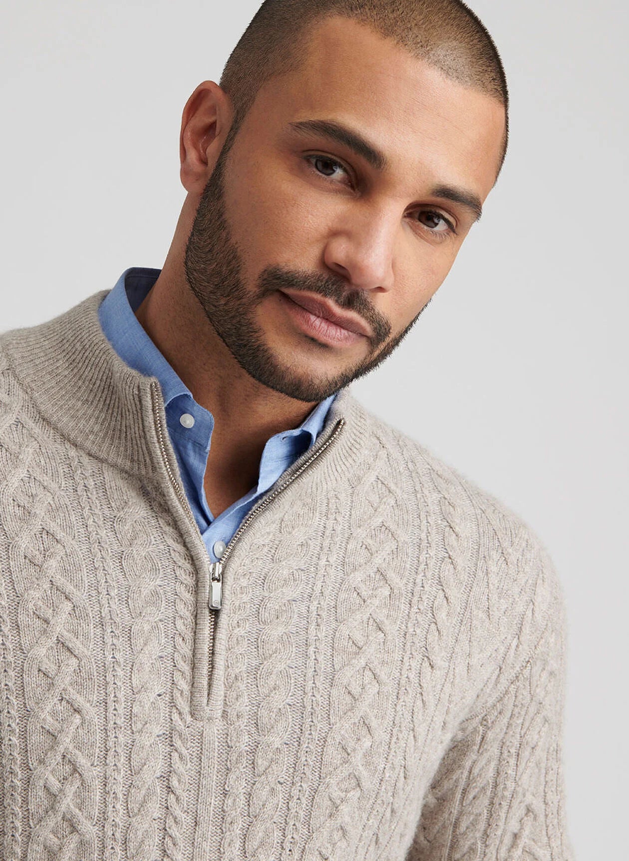 Peter Millar Crescent Ridge Cable Quarter-Zip Sweater