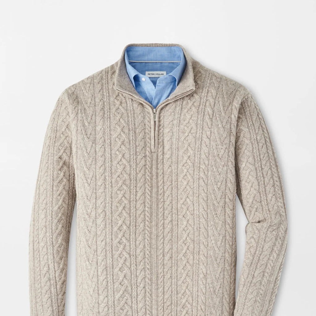 Peter Millar Crescent Ridge Cable Quarter-Zip Sweater