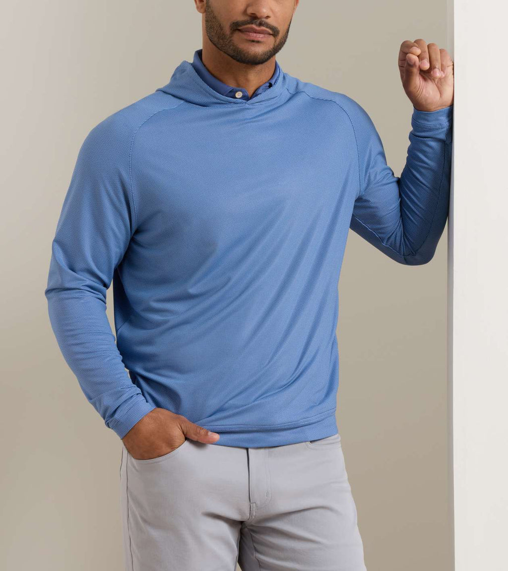 Peter Millar Pine Houndstooth Performance Hoodie