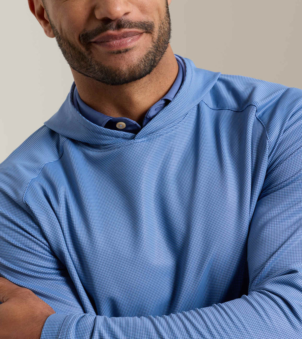 Peter Millar Pine Houndstooth Performance Hoodie