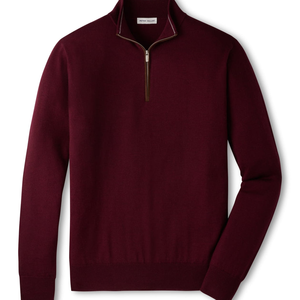 Peter Millar Autumn Crest Suede Trim Quarter-Zip