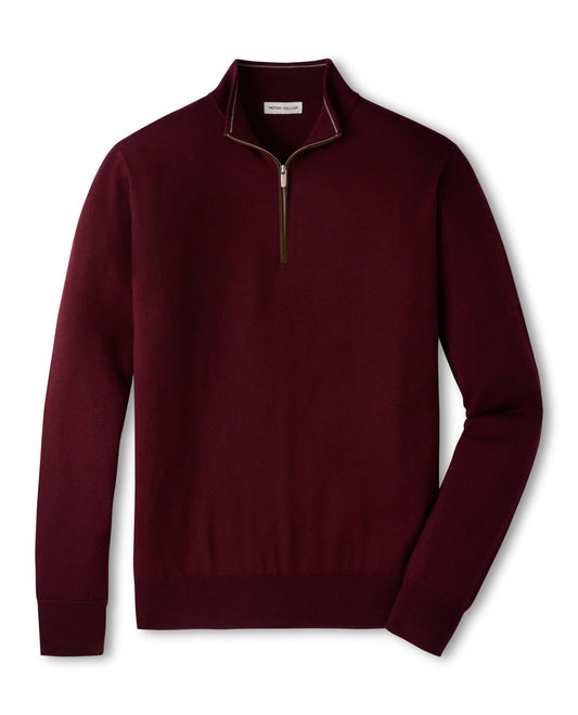 Peter Millar Autumn Crest Suede Trim Quarter-Zip
