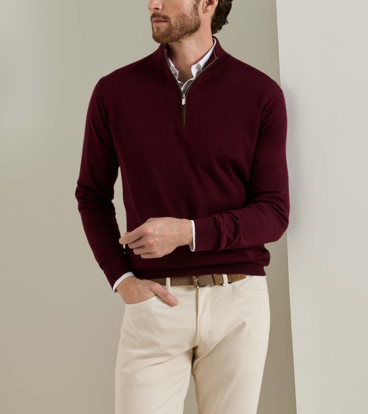 Peter Millar Autumn Crest Suede Trim Quarter-Zip