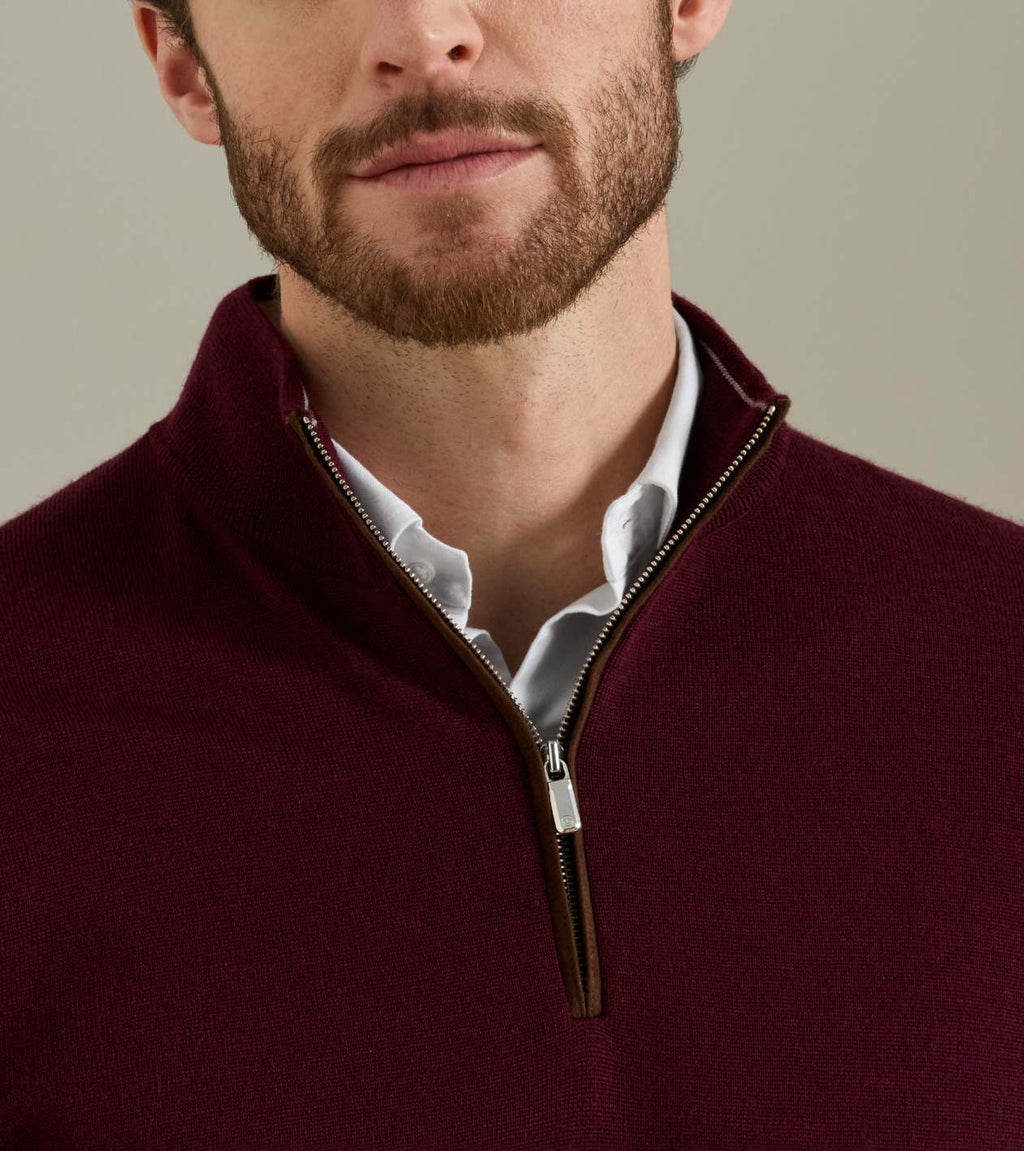 Peter Millar Autumn Crest Suede Trim Quarter-Zip