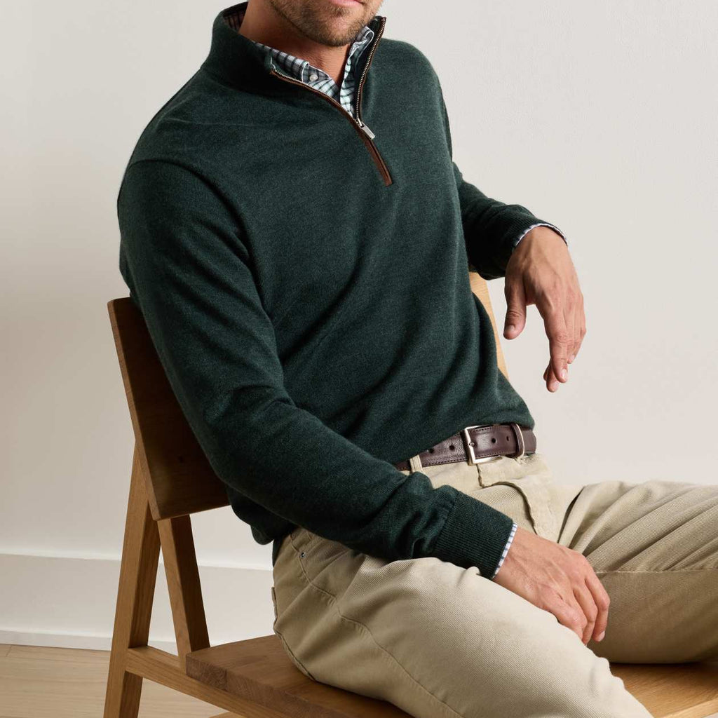 Peter Millar Autumn Crest Suede Trim Quarter-Zip