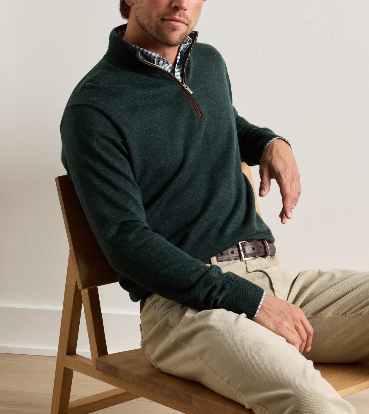 Peter Millar Autumn Crest Suede Trim Quarter-Zip