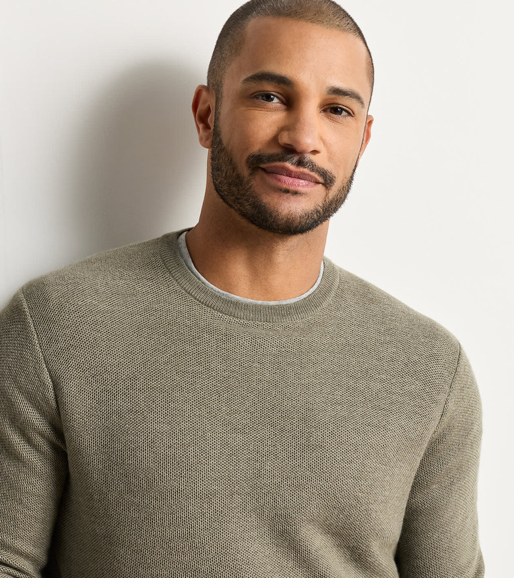 Peter Millar Autumn Crest Honeycomb Crewneck Sweater