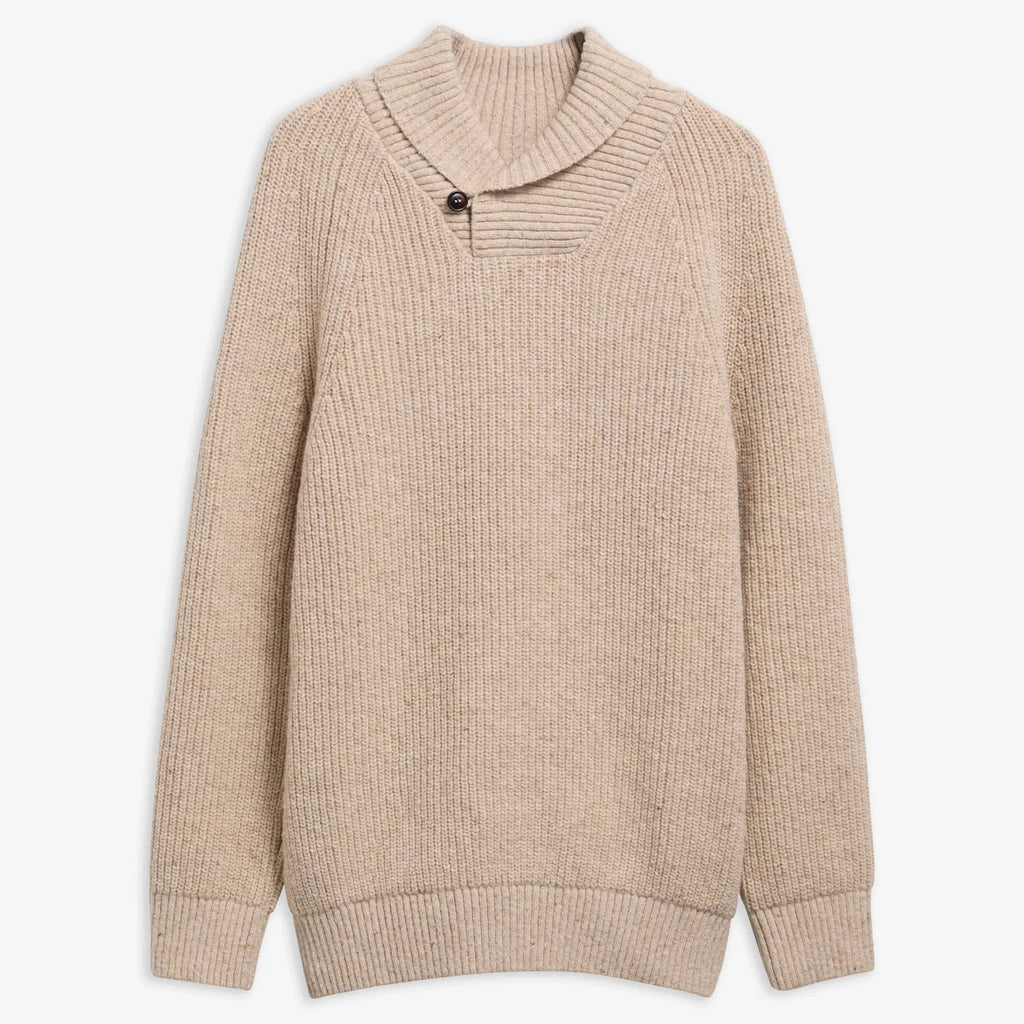 Barbour Essentials Fleck Wool Shawl Neck Jumper
