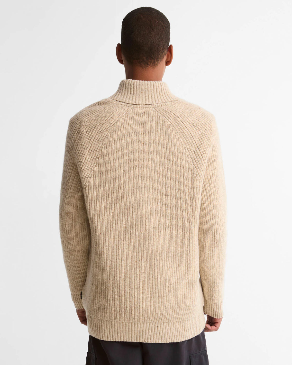 Barbour Essentials Fleck Wool Shawl Neck Jumper
