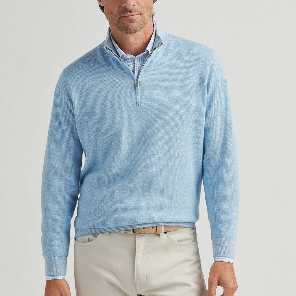 Peter Millar Coolspun Birdseye Quarter-Zip Sweater