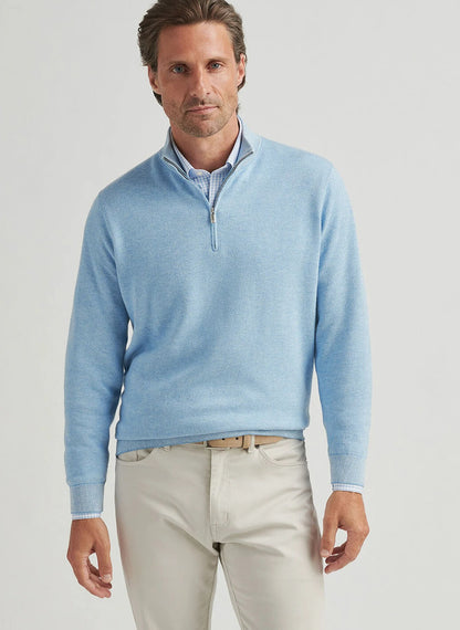 Peter Millar Coolspun Birdseye Quarter-Zip Sweater