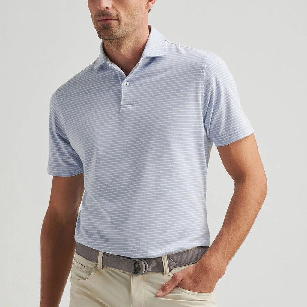 Peter Millar Albatross Cotton Blend Piqué Stripe Polo