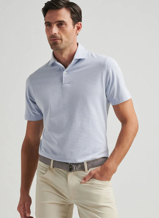 Peter Millar Albatross Cotton Blend Piqué Stripe Polo