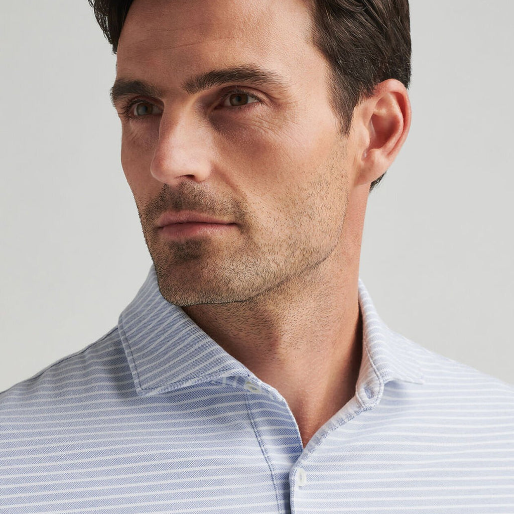 Peter Millar Albatross Cotton Blend Piqué Stripe Polo